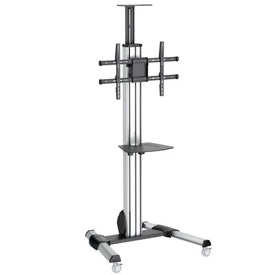 StarTech STNDMTV70 Mobile TV Cart Lockable Wheels w Shelf for 32''-75'' TV Monitor