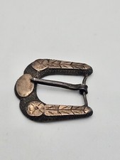 Vintage Sterling  Gold Tone Etched Small Tiny Buckle