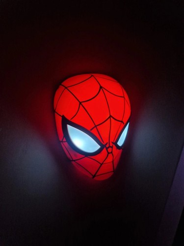 Marvel Avengers Spider Man Mask Head Face 3D Deco LED Night Light Wall Art Room - Picture 3 of 6