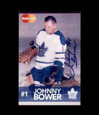 Johnny Bower Signed Postcard Toronto Maple Leafs Autographed