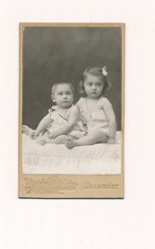 Vintage Studio Tochon Chambéry Rare Vintage Old Children's CDV Photo on Mattress