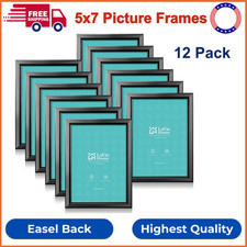 LaVie Home 5 x 7 in Picture Frames 12 Pack, Black Simple Designed Photo Frame