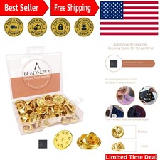 50PCS Gold Butterfly Clutch Pin Backs - Durable Copper Pin Backings for Crafts