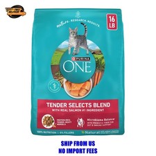 Purina ONE Tender Select Blends Dry Cat Food, Salmon, 16 lb Bag