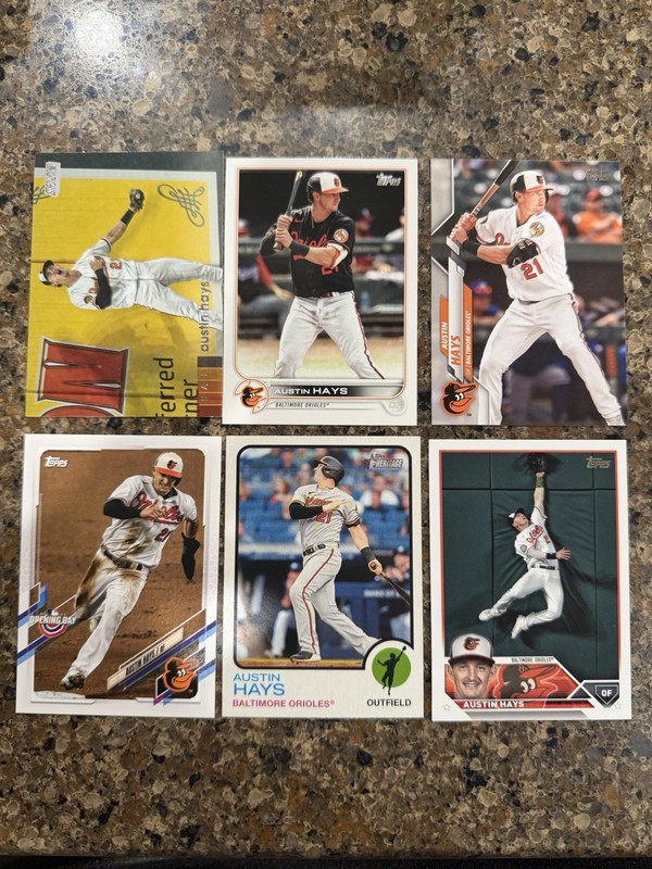 Austin Hays 6 Card Lot Baltimore Orioles Phillies Reds White Sox All Different A
