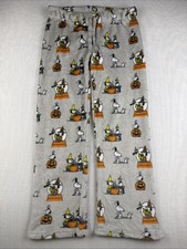 Peanuts Snoopy Halloween Fleece Pajama Pj Lounge Pants Size M Medium Pumpkin