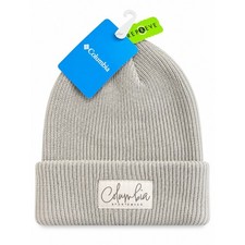 NEW Columbia Lost Lager II Beanie Hat NWT Grey Ribbed Knit Cuff Unisex Winter