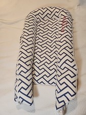 DockATot Deluxe  White Blue Cover Toddler Lounger 0-8 Months Geometric Chevr