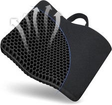 Gel Seat Cushion, for Long Sitting -Double Thick 43.5X39X4 CM, Black