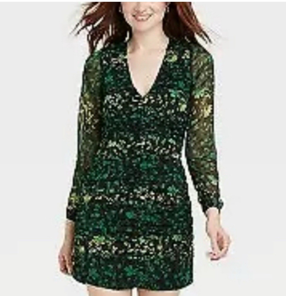 A New Day Green Black Floral Ruched Front Bodycon MIDI Dress Size XL / L |  eBay