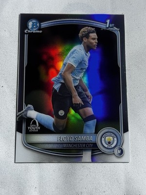 2025-26 Topps Chrome UEFA CC Floyd Samba #BU-FS 1st Bowman Refractor