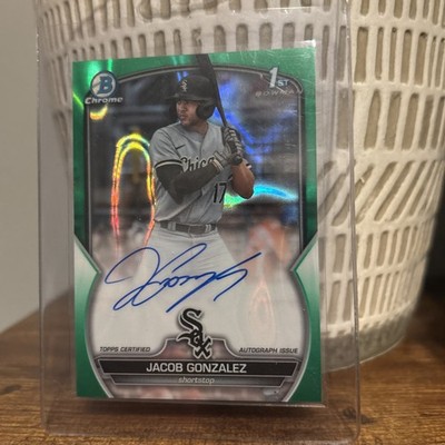 Jacob Gonzalez 2023 Bowman Draft 1st True Green Refractor Auto /99 White Sox