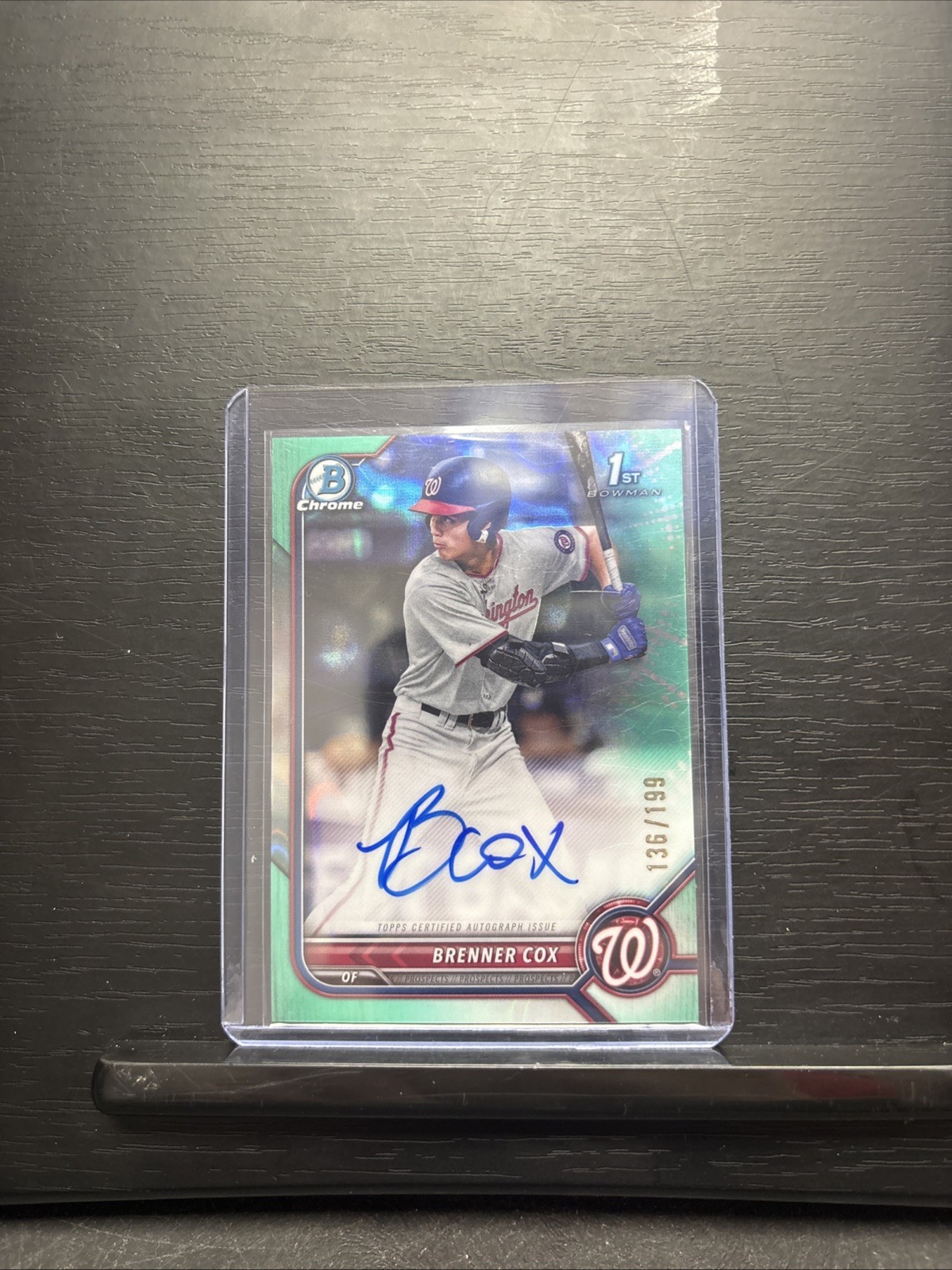 Brenner Cox 2022 Bowman Chrome 1st Auto /199 WASHINGTON NATIONALS