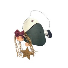 Guardian Angel Primitive Folk Art Sculpture - Handmade Wood and Wire Wall Art