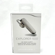 Plantronics Explorer 500 Wireless Bluetooth Headset HD Voice Phone White Sealed