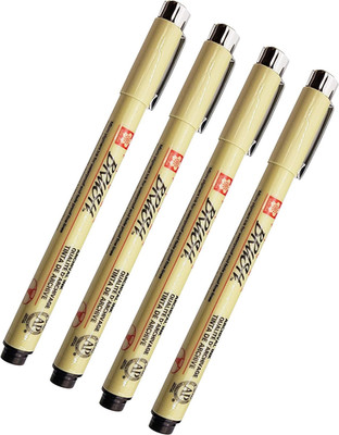 Pigma Micron Brush Black Pen Pack of 4 (Brush)