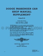 1939 Dodge Car Repair Shop Manual Supplement 39 D11 Luxury Liner
