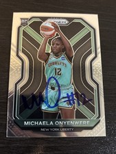 Signed 2021 Panini Prizm Michaela Onyenwere RC #94 New York Liberty WNBA Auto