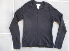 U-KNIT Women BLACK Round Neck 100 CASHMERE Pullover SWEATER Jumper Missy LARGE