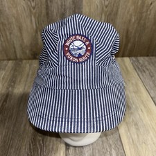Vintage Youth White Pass & Yukon Route Railroad Hat Cap Striped - Made in USA