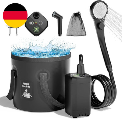Mytrix 2024 Upgraded Portable Camping Shower Full Set, 6000Mah Rechargeable Powe