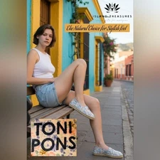 New Toni Pons Floral Ease Sz 5 Espadrilles Flats Slip-On