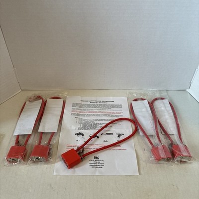 Cable Locks 15'' Red CL012014 NEW 2 keys & Instructions Lot Of 5