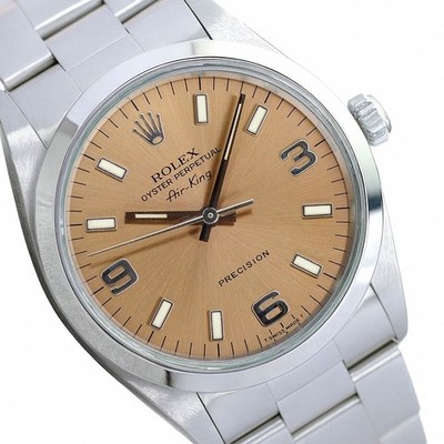 Rolex Air-King 14000 Precision Stainless Steel Salmon Dial Oyster 34mm Watch