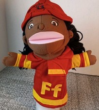 Lakeshore Learning Alphabet Hand Puppet Plush Letter F Firefighter Homeschool
