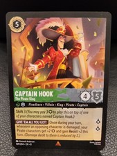 captain hook lorcana card 2024 Disney Inklands #214/204 Master Swordsman PS Burbank Cards Common Number Captain Hook - Master Swordsman