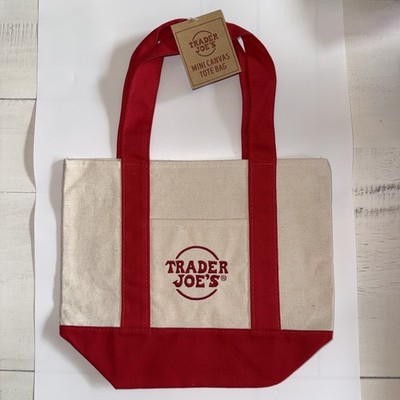 Trader Joe s Red Mini Canvas Tote Bag, Limited Edition NWT