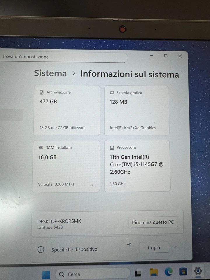 Dell Latitude 5420 · i5-1145G7 · 16GB · 512GB, foto 4 di 5