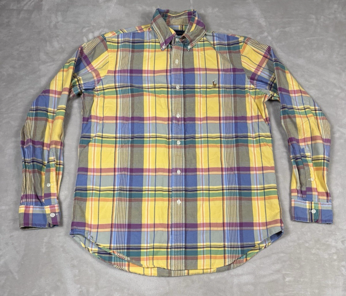 Ralph Lauren camicia uomo media multicolore carne pony plaid polo moderna
