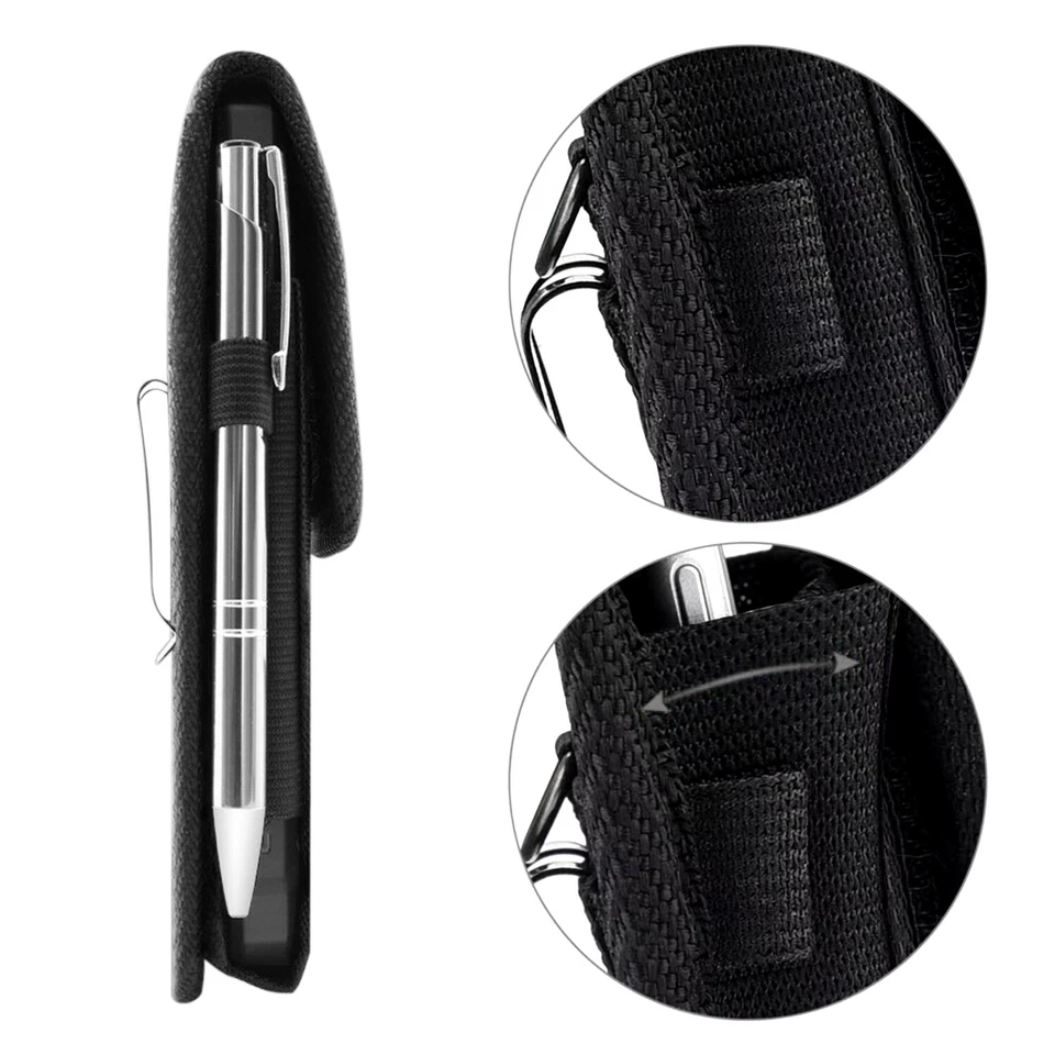 Cell Phone Pouch with Belt Loop and Metal Clip Holster Screen Size 5.2" to 5.5" - Image 4 of 4