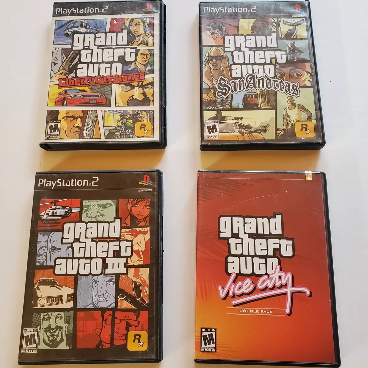 Grand Theft Auto Bundle GTA 3 - San Andreas Liberty City Stories - PS2  Complete