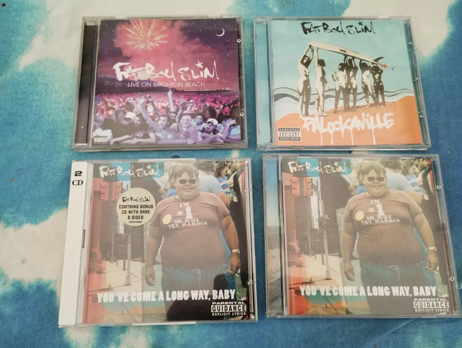 FATBOY SLIM 4 CD BUNDLE/JOBLOT BRIGHTON BEACH/YOUVE COME A LONG 2CD/PALOOKAVILLE
