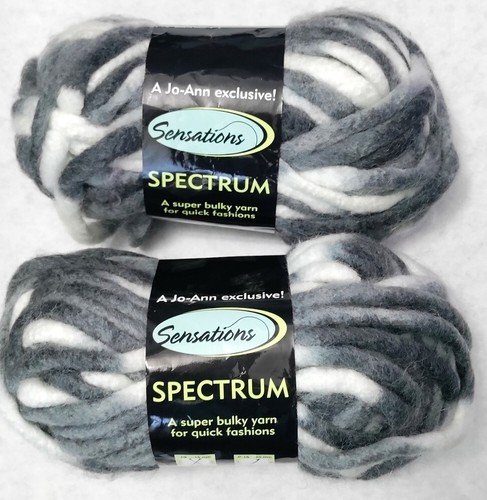 (2) Filati Sensations SPECTRUM - Colore Nero Bianco - Maglia Misto Lana Fibra Art - Foto 1 di 3