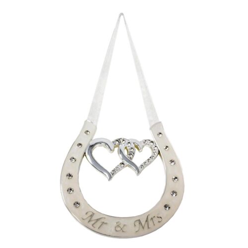 Wedding Silver Plated and Ivory Horseshoe with Diamantés - Choose Design - Picture 6 of 6