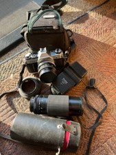 Canon AE1 zoom/macro lens case and flash