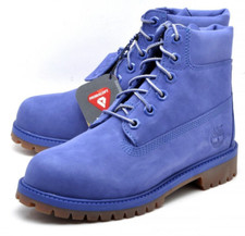 Timberland Youth GS 6 Inch Premium Waterproof Nubuck Boots A1P6H Blue US 3.5M