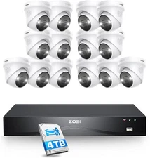 ZOSI 16CH 4K PoE Security Camera System 16 Port 8MP NVR with 4TB HDD AI Detect