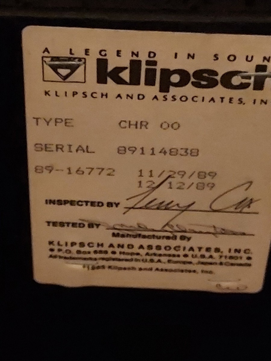KLIPSCH CHORUS--PAIR | eBay
