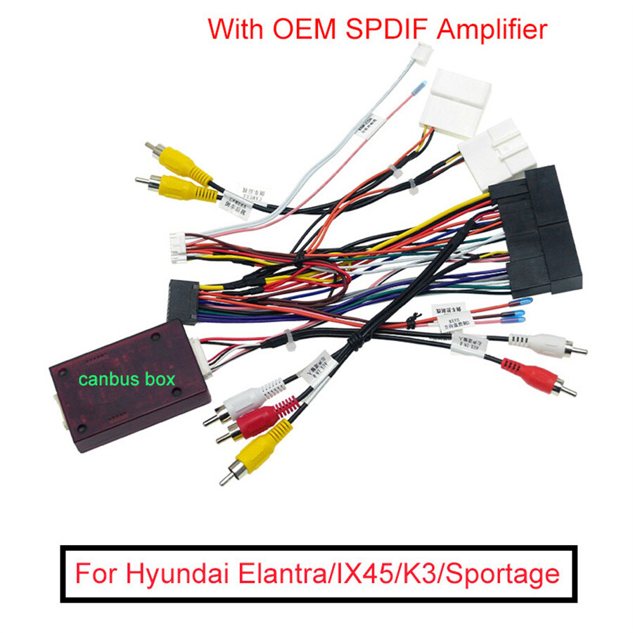 16 Pin Audio Stereo Wiring Harness with Canbus For Hyundai Elantra