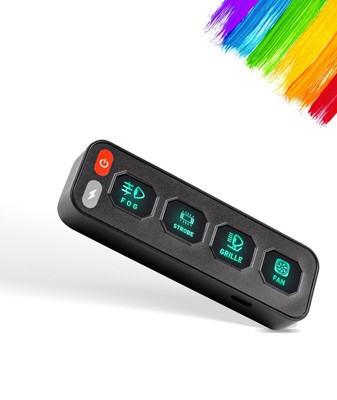 Wireless 4 Gang Switch Panel, Remote Control Multifunction Offroad Light Swit...