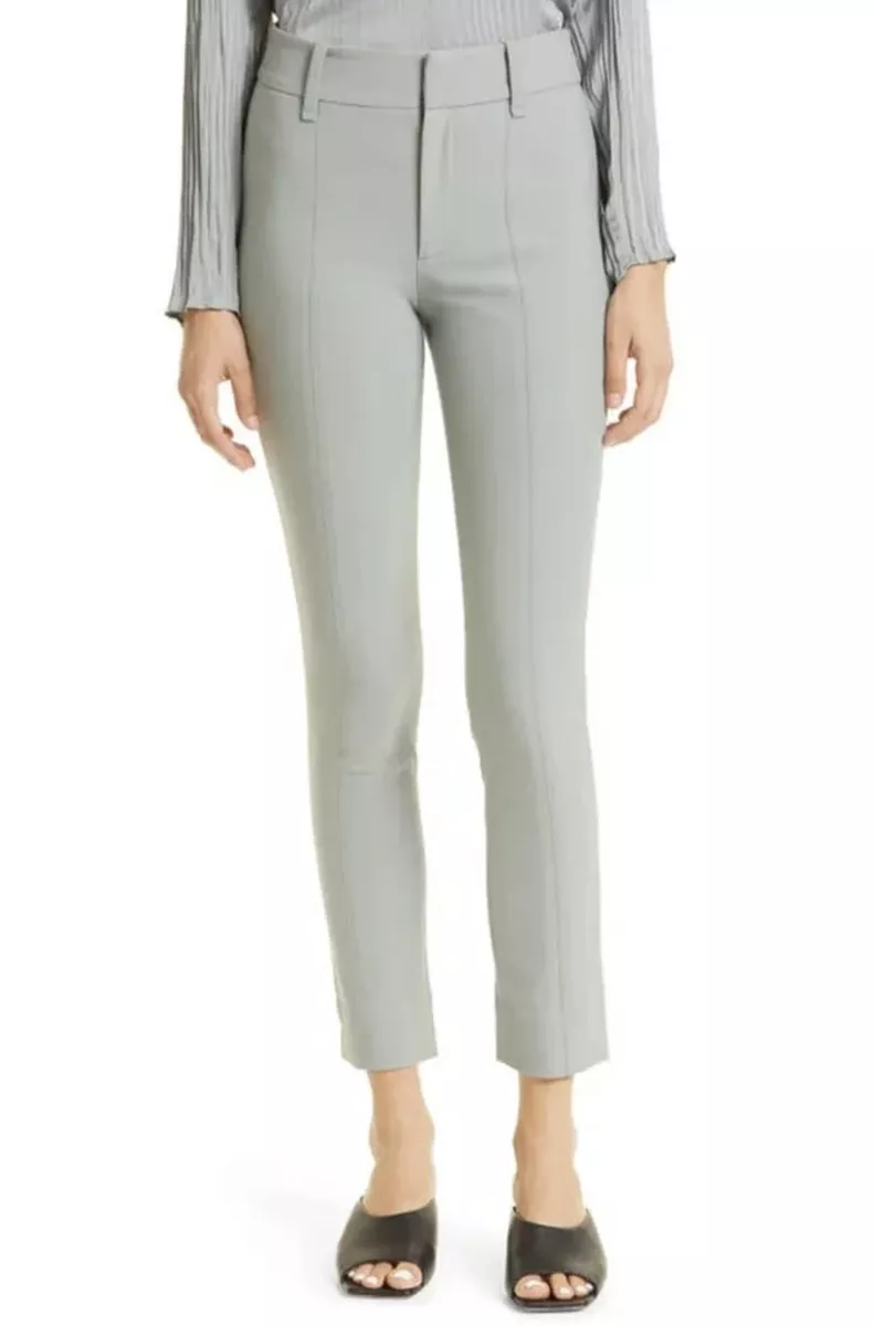 325 VINCE High Waist Cigarette Pants 0 Light Slate Gray Slim Fit