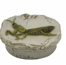 Praying Manthis Trinket Dish 3 Inches Long Clay/Ash Material Smooth Interior
