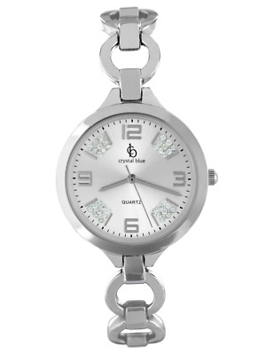 Damenuhr Damen Uhren Glieder Armband Armbanduhr Edelstahl Strass