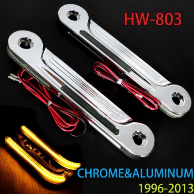 Chrome Aluminum LED Flush Fork Turn Signal For Harley Touring Street Glide 96-13