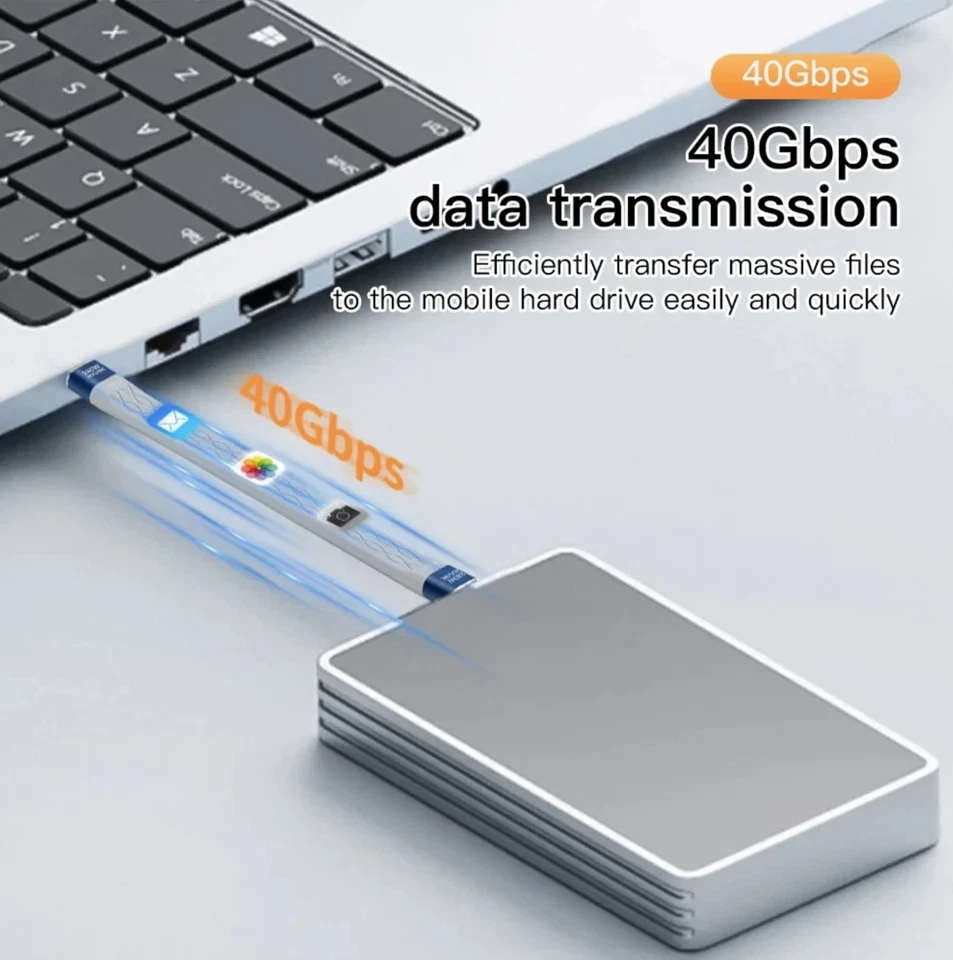 USB4 Kabel USB-C-C Ladekabel kurzes Datenkabel 240W Schnellladekabel 13cm kurz - Bild 4 von 4