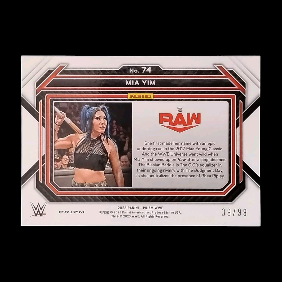 2023 Panini Prizm WWE Orange Prizm /99 Mia Yim #74 | eBay